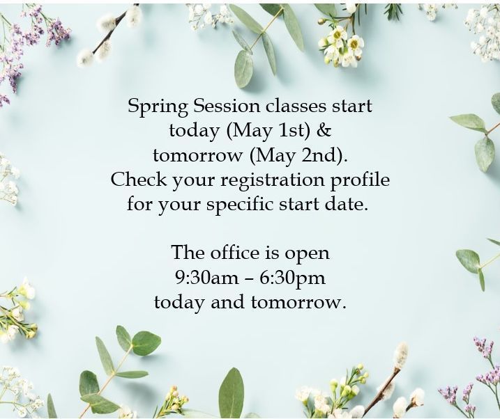 Spring Session classes begin today May 1, and tomorrow May 2! The office is open today and tomorrow from 9:30am - 6:30pm. We look forward to seeing you! @langleyschools @sd35aviation @sd35careered #think35 #mysd35community #lecworks4me #langleybc #highschool