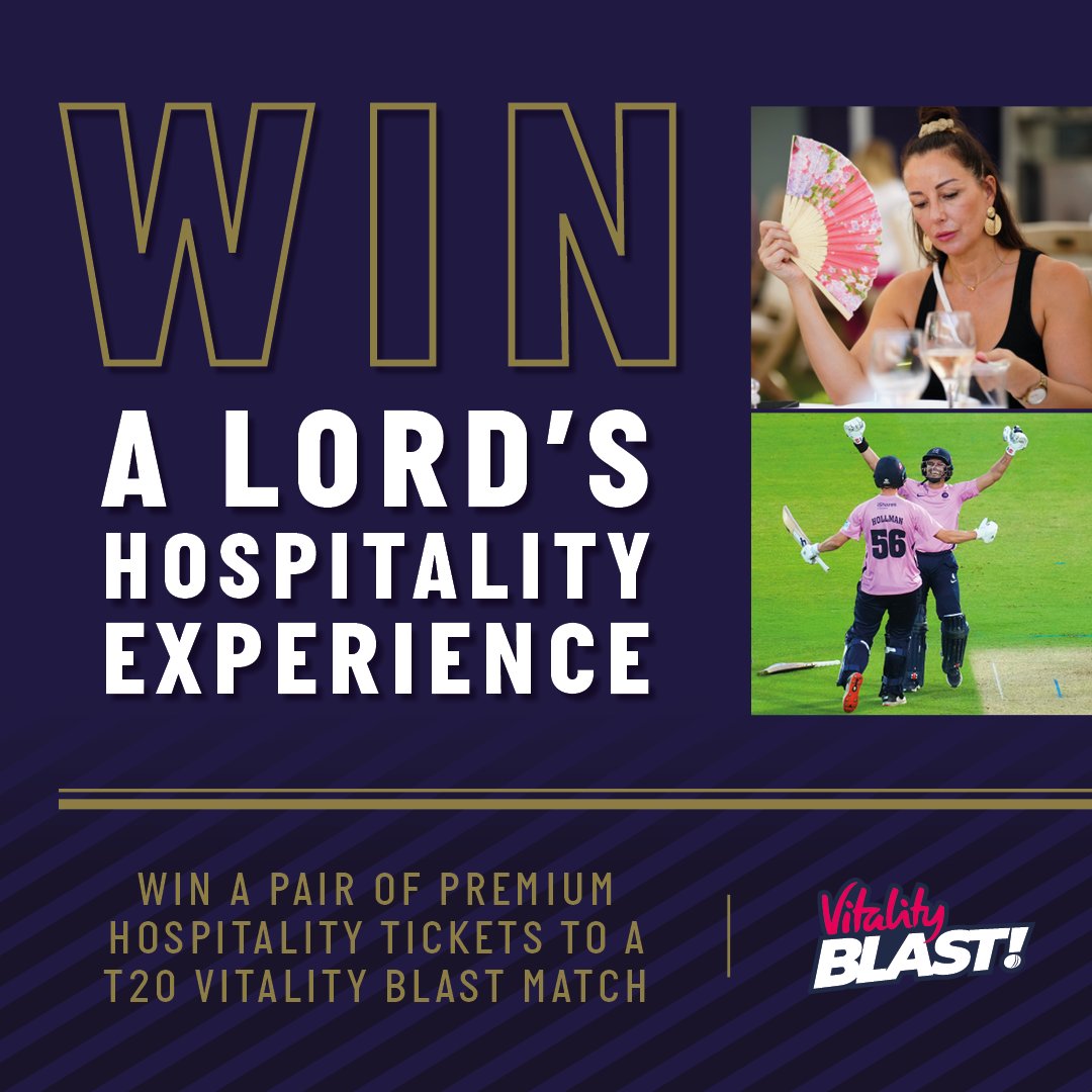 WIN a pair of Hospitality tickets 🎟 Enter now for your chance to win a pair of Premium tickets to our Harris Garden Hospitality for an upcoming Vitality Blast match this June 🙌 👉 lords.org/harrisgarden #LoveLords