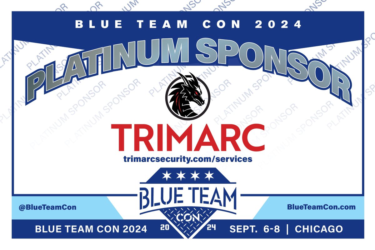 Blue Team Con 2024 is proud to announce @TrimarcSecurity as a Platinum sponsor.