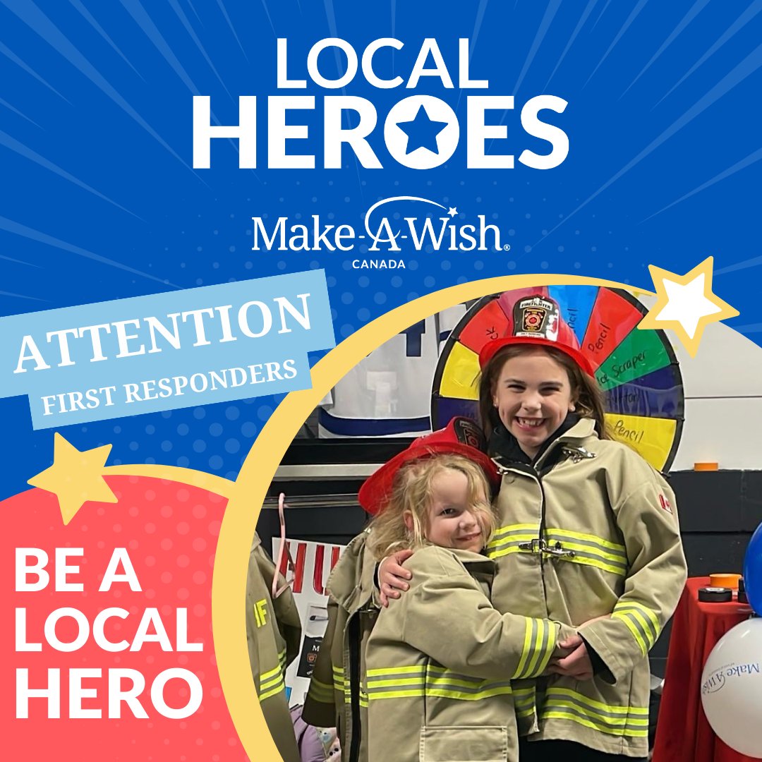 Happy #FirstRespondersDay! Thanks to our #LocalHeroes across Ontario who have already committed to raising funds for wishes! 💙

Become a Make-A-Wish Local Hero and register your Ontario first responder team today at makeawish.ca/localheroes 

#WishesAreWaiting #WishesWorkWonders