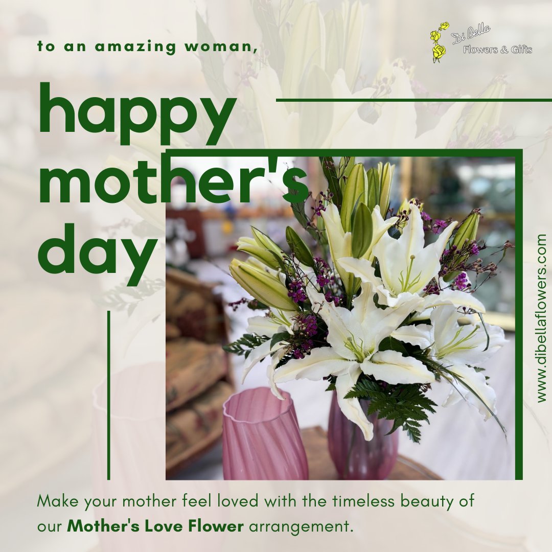 Make your mother feel loved with the timeless beauty of our Mother's Love Flower arrangement. 🌸 Celebrate your mom's special day with this heartfelt gift. 💕 bit.ly/4dhvgo1

#MothersLove #DiBellaFlowersandGifts #FlowerArrangement #GiftsForMom