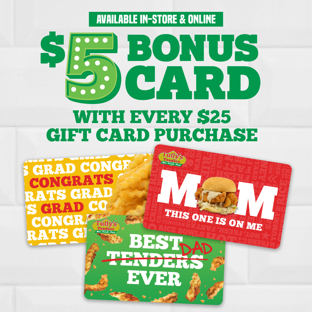 We have the perfect gift for Mom, Dad, or the Grad in your life! $5 Bonus Card with every $25 Gift Card purchase now through June 30th! 💗👔🎓