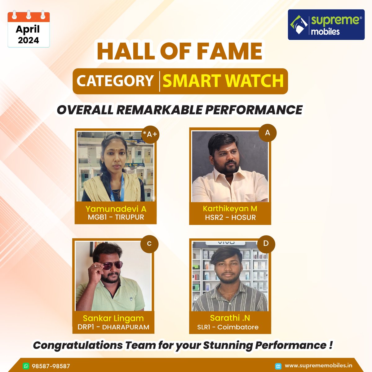 Hall of Fame

Overall remarkable Performance

Congratulation Team for your Stunning Performance!

#Suprememobiles #sucessmindset #sucesschallenge #targetstyle #target #targeting #targetfinds #targetchallenge #congratulation #Congratulations #team #teamwork