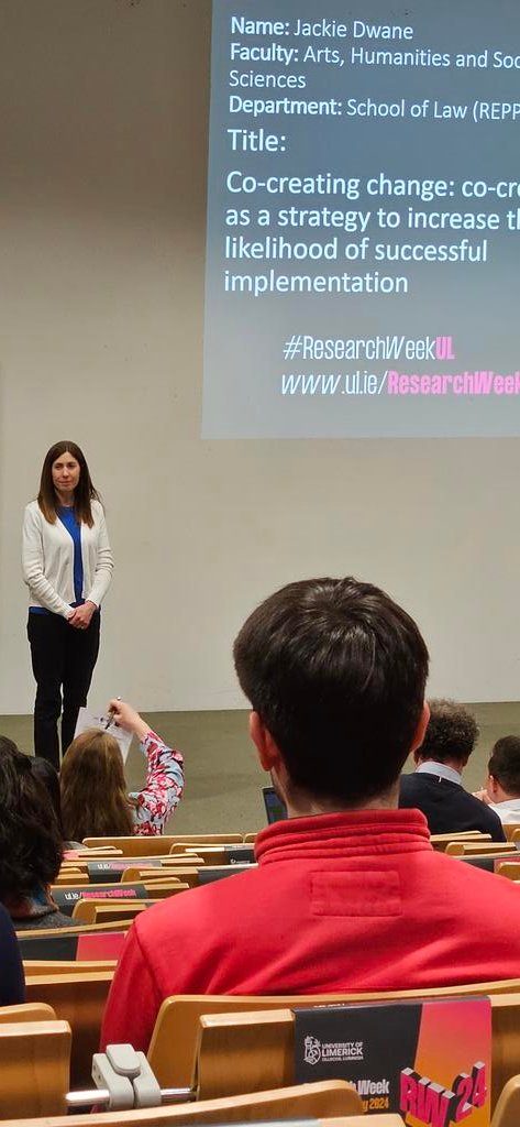 A fantastic presentation by @REPPP4 colleague @DwaneJackie on co-creating change, trust, relationships and implementation science at the @UL_Research #3-minuteThesis Final
@ULSchoolofLaw
@ResearchArtsUL
#ResearchWeekUL