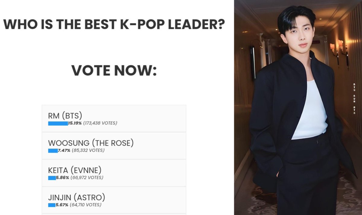 — Emitan su voto por #NAMJOON en la categoría: ¿Quién es el mejor líder de KPOP? , es súper fácil. 🎀 🔗 dabeme.com.br/top100/ RT + 💬 ⬇️ I vote #RM from #BTS to #TOP100KPOPLEADERS