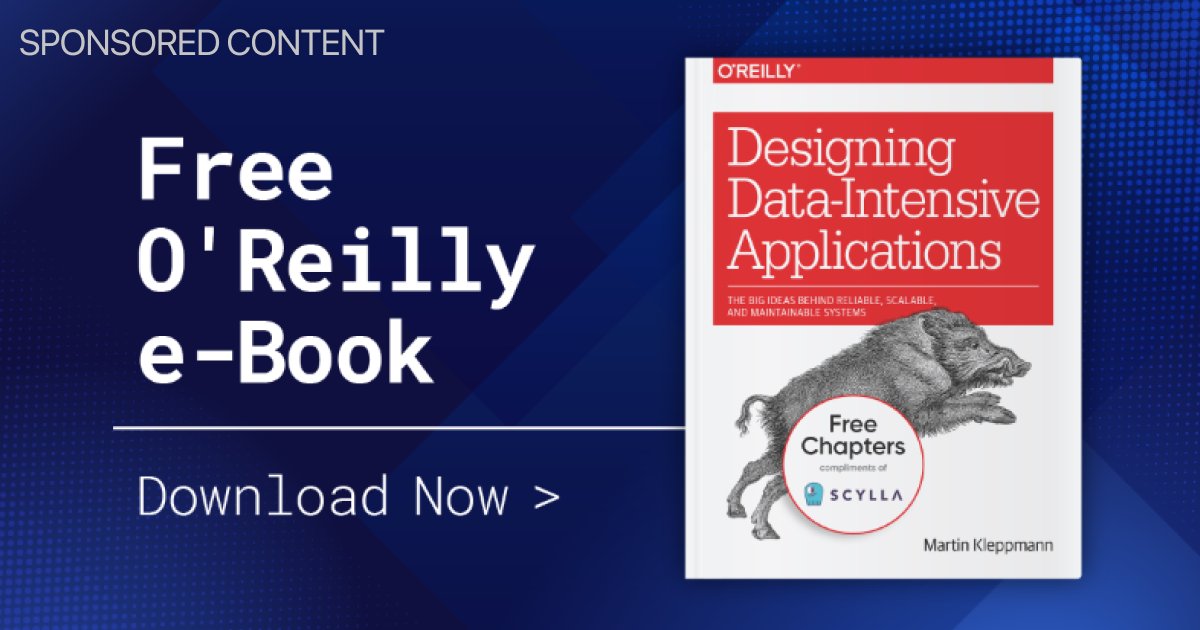Designing Data Intensive Applications (By O'Reilly). Understand the distributed systems research upon which modern #databases are built, learn from the data #architectures of major online services, and more. bit.ly/3WhUbBQ sponsored by @ScyllaDB