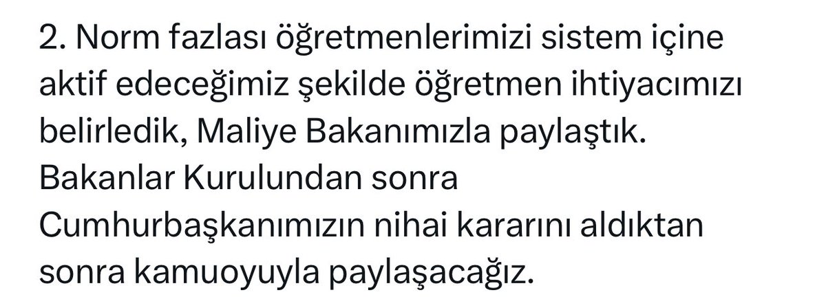 Şimdiden az atamanın kılıfını uyduruyor. Çünkü kendisi biliyor atamanın ne kadar olduğunu. Mülakat kadar Atama sayısı için de gündem oluşturmak lazım!