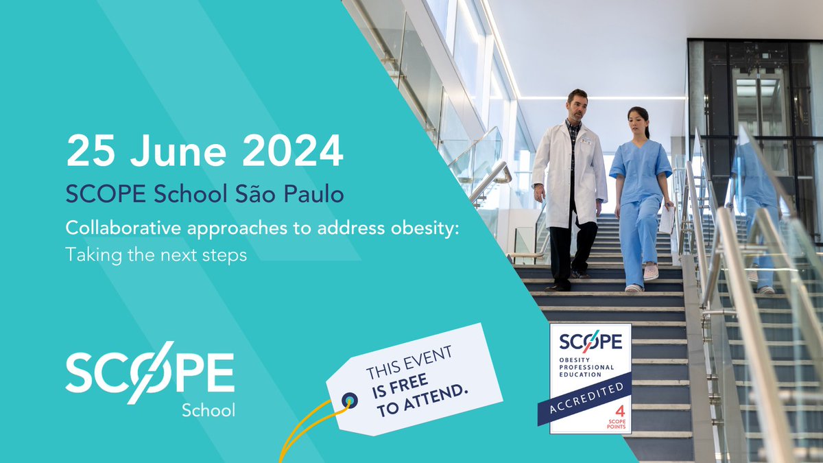 WorldObesity's tweet photo. We will be hosting a #SCOPESchool in São Paulo, Brazil 🇧🇷 this June! 📢
Join us on the 25 June, held at #ICO2024, for our school titled 'Collaborative approaches to address obesity: Taking the next steps'. #SCOPELearn
➡️ Find out more: https://t.co/BXoOjiQPEM
@SCOPEObesity https://t.co/FtiGi9umpo