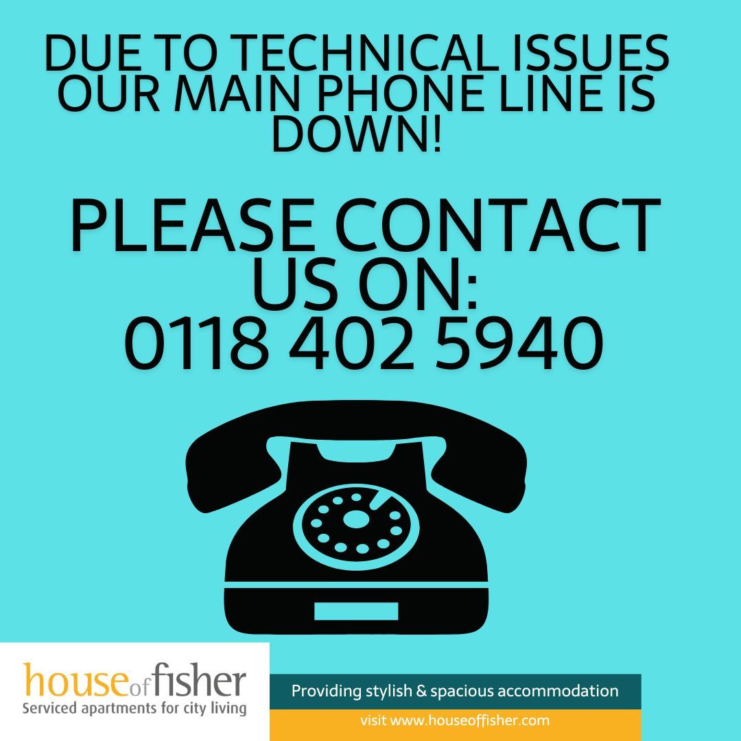 Please note due to technical issues, our main phone line is down. Please contact us on 0118 402 5940. We expect this cleared up before 6pm today. You can of course also contact us via email on reservations@houseoffisher.com.