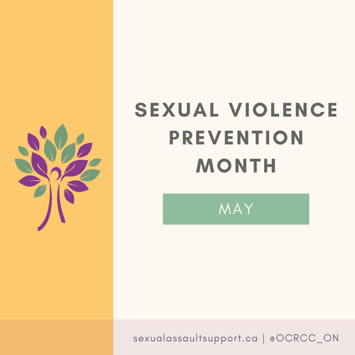 May is Sexual Violence Prevention Month! #SVPM24

With the #MeToo movement came a cultural shift, stigma attached to sexual violence began to lift. More awareness was raised, allowing us to focus on prevention. 

Learn more about keeping #SurvivorsFirst at sexualassaultsupport.ca