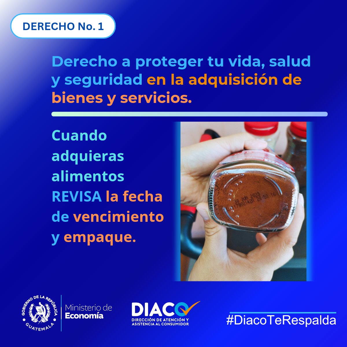 #DerechosDelConsumidor| Revisa la fecha de vencimiento y el empaque de los alimentos. Recuerda que todo producto debe tener las instrucciones en español.
#DiacoTeRespalda