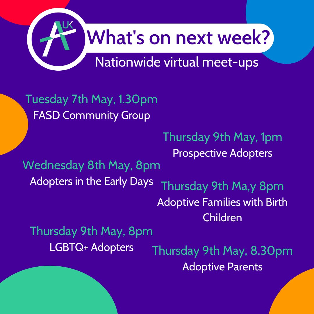 There are a range of virtual meet ups taking place next week. Details of these and other groups are on our website. Log in and head to All Virtual Community Groups.