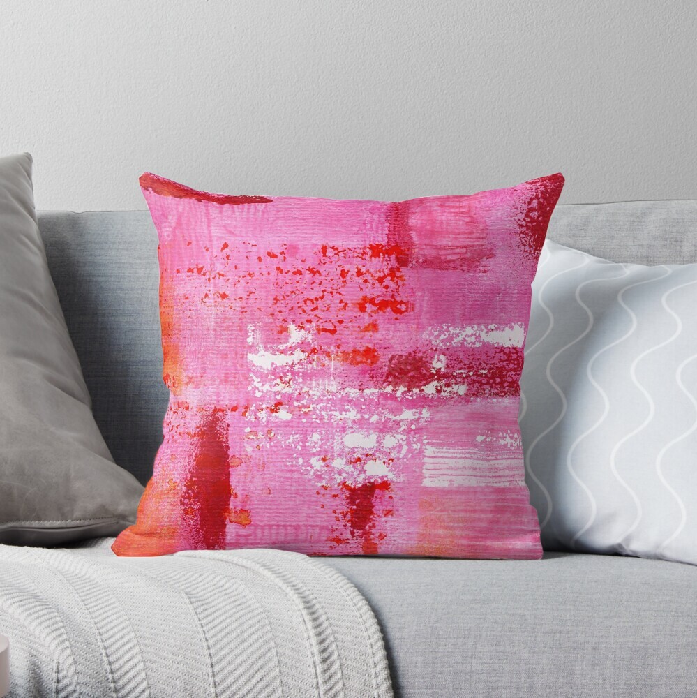 Surfaces 13 | Very Hot Pink & Red | Throw Pillow, Home Decor, Accessories by Menega Sabidussi @redbubble #throwpillow #pillows #decor #homedecor #painting #abstract #interiorstyle redbubble.com/i/throw-pillow…