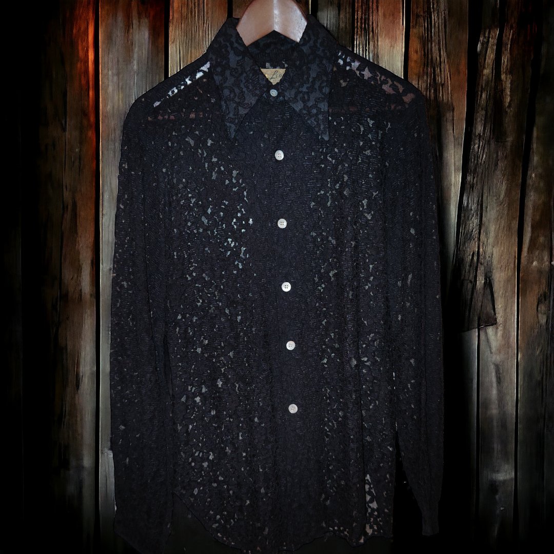 Vintage 1950's Lace Shirt! #vintageclothing #vintage50sfashion #vintageshirt #laceshirt #elvispresley #johnnycarroll #ヴィンテージ古着 #ヴィンテージシャツ #レースシャツ #エルヴィスプレスリー #ジョニーキャロル #ロカビリー