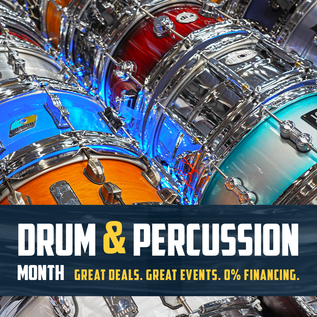 May is Drum & Percussion Month at Long & McQuade! 🥁🪘🥁 Take advantage of 0% financing on drum & percussion related purchases $499+ along with special deals, contests, and half-price drum rental day! 😍 Smash the link and browse. 👉 long-mcquade.com/drummonth2024