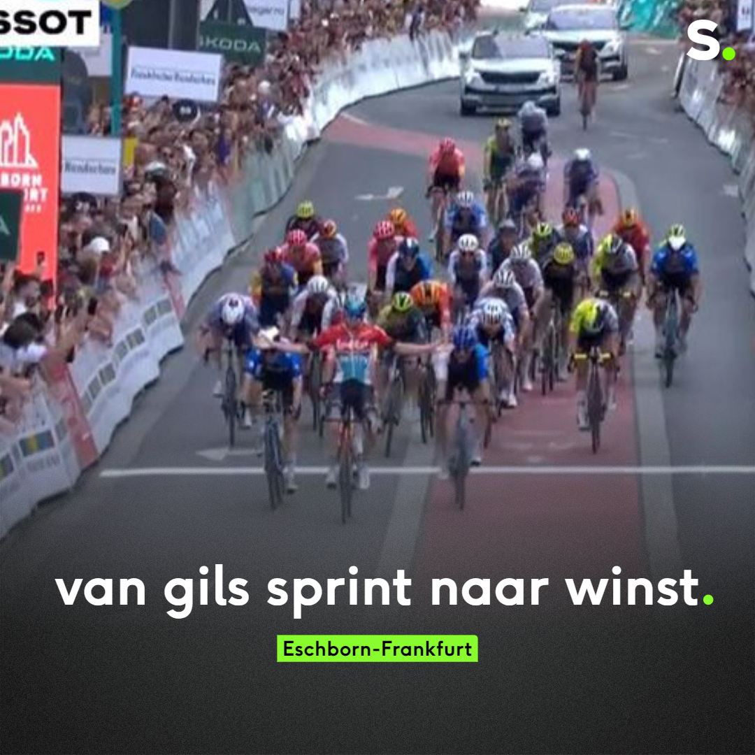 Maxim Van Gils legt iedereen erop in de sprint in Frankfurt!

sporza.be/nl/matches/wie…