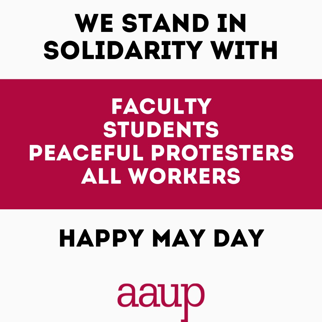 Happy #MayDay! We stand with workers worldwide today (and every day). In the current climate in academia, it's always good to have some resources on political interference in #highered on hand. More here: aaup.org/issues/politic…