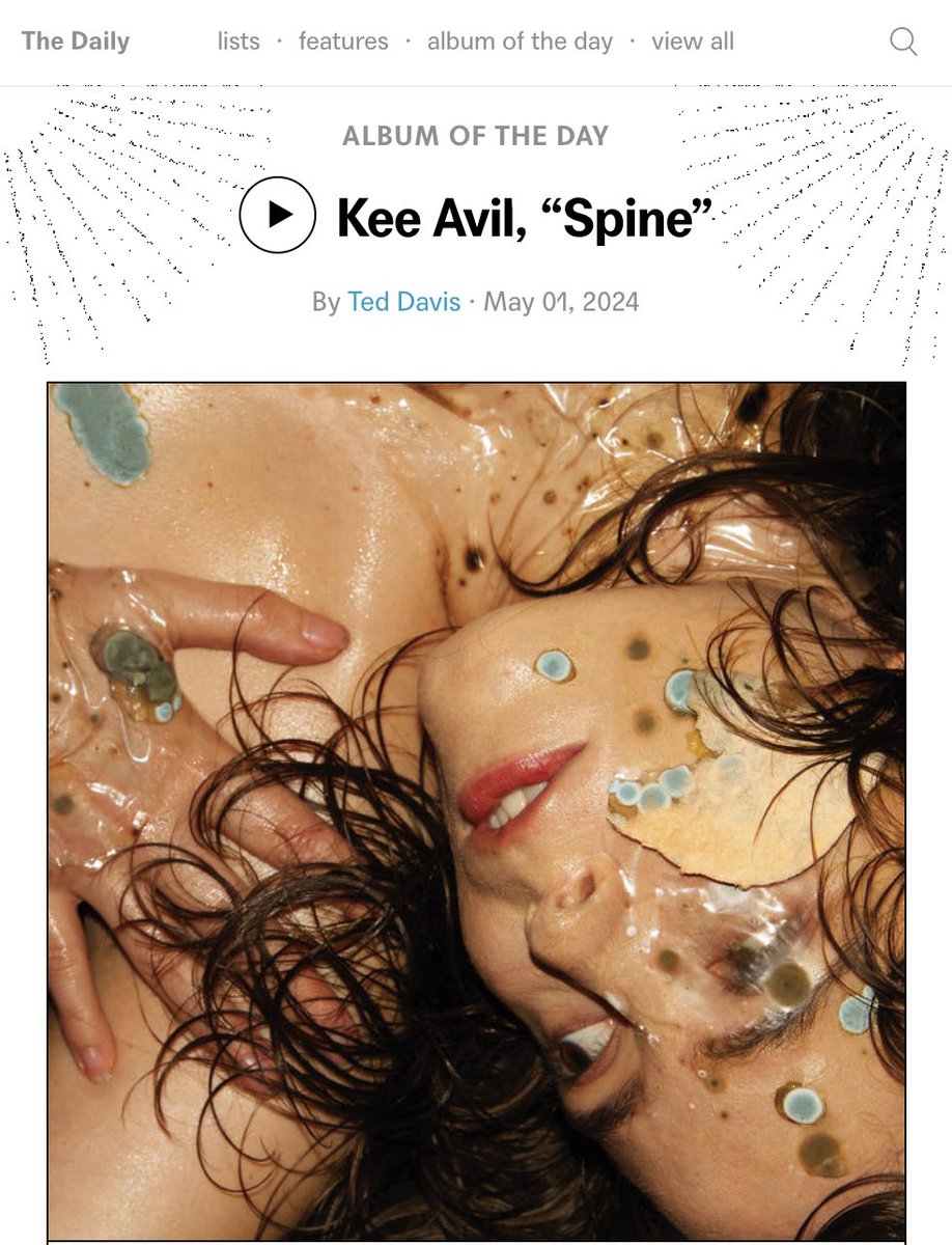 'Folk music from another planet.' Kee Avil's sophomore album Spine is a Bandcamp Album of the Day. By Ted Davis. daily.bandcamp.com/album-of-the-d… Spine releases this Friday 03 May.