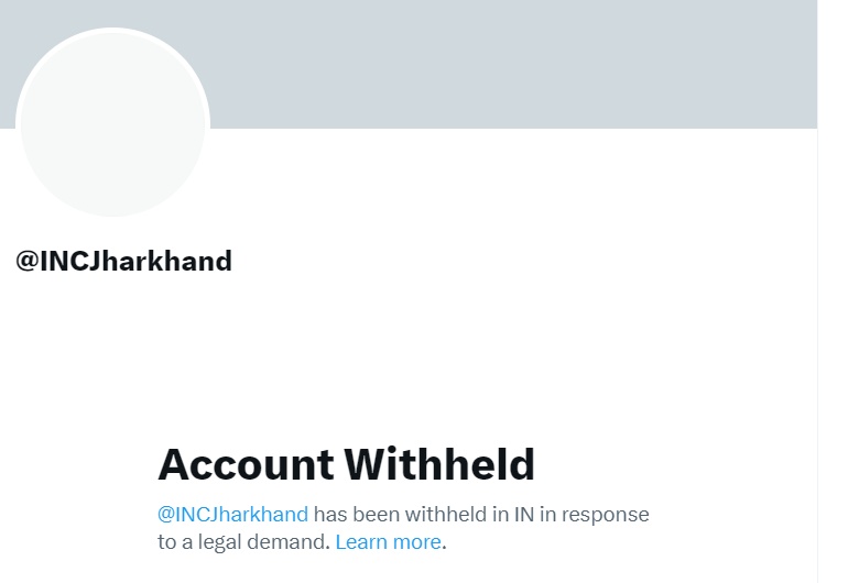 BIG BREAKING 🚨 The official handle of Jharkhand Congress withheld in India by X on the directions of Modi Govt. THIS IS DICTATORSHIP ‼️ How can an official handle get withheld? Did ECI approve this? @XCorpIndia don't be a puppet of BJP. Show some guts & reinstate it ASAP.