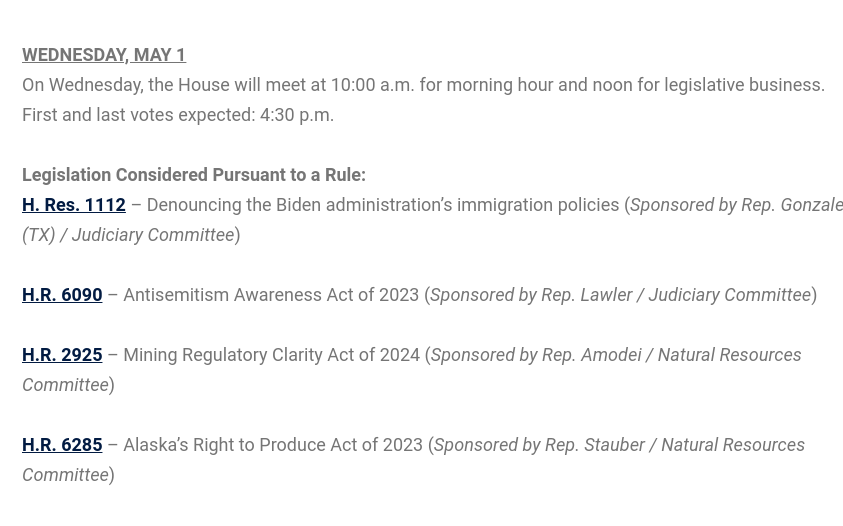 Today: @HouseGOP says they will be bringing to the floor H.R. 6090 the Antisemitism Awareness Act of 2023. Bill text: 'To provide for the consideration of a definition of antisemitism set forth by the International Holocaust Remembrance Alliance for the enforcement of Federal