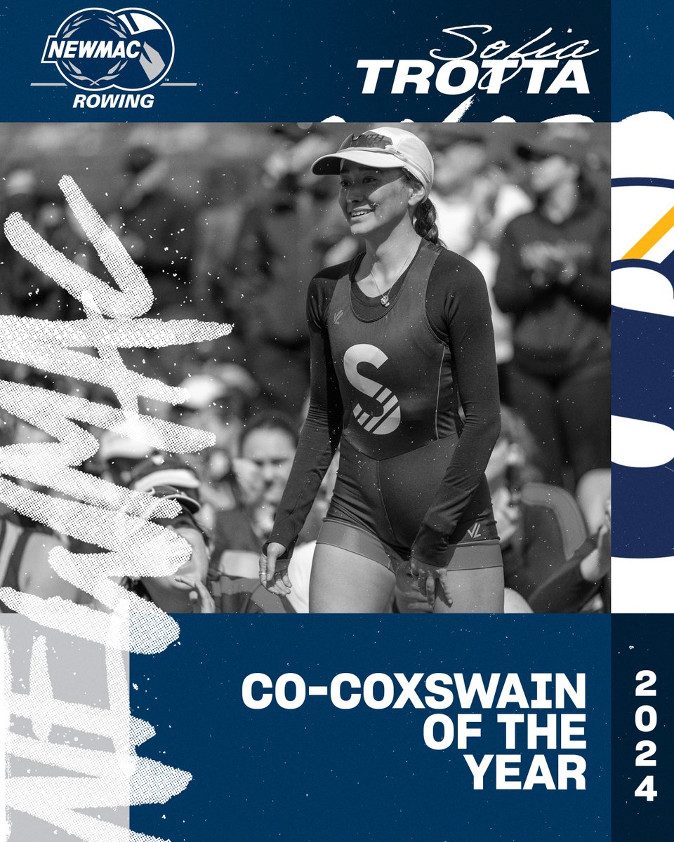 Congratulations to @SmithPioneers Sofia Trotta, who was voted the 2024 NEWMAC Co-Coxswain of the Year! ⭐ Helped Smith to NEWMAC title ⭐ V8 finished 2nd at NEWMAC Championship #GoNEWMAC // #WhyD3