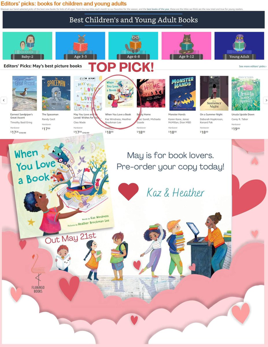 WHEN YOU LOVE A BOOK is a May BEST picture book on @amazon ! Woohooooo! If you love children’s books, be sure to reserve your copy now. #kidsbooks #whenyouloveabook #childrensbooks @heathertbl @penguinkids