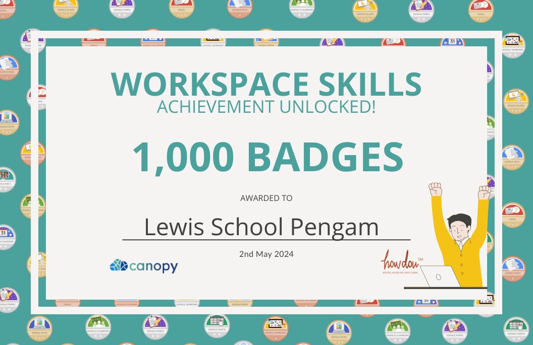 Canopy (@canopycic) on Twitter photo 🙌 Congratulations to <a href="/LSP_Wales/">Lewis School Pengam</a> for earning more than 1,000 #WorkspaceSkills badges!! Awesome work, keep them coming! ⭐️⭐️
<a href="/howdounet/">@howdounet</a> 🙌 Congratulations to <a href="/LSP_Wales/">Lewis School Pengam</a> for earning more than 1,000 #WorkspaceSkills badges!! Awesome work, keep them coming! ⭐️⭐️
<a href="/howdounet/">@howdounet</a>