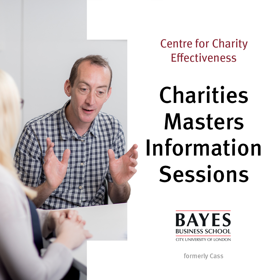 Our next Charities Master’s Information Session takes place on Wednesday 22 May. Secure your place now to find out more about studying a part-time MSc with us. #BayesCCE #CharitiesMasters ow.ly/xv1Y50RboL6