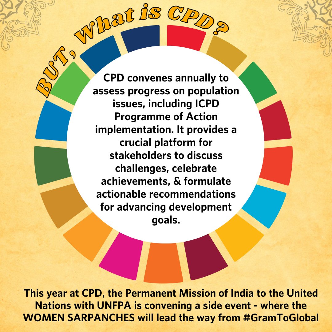 TripuraPanch's tweet image. 3 Women Leaders are amplifying grassroots voices at #CPD57, continuing the legacy of the groundbreaking International Conference on Population and Development
#GramToGlobal #GlobalGoals #ICPD30
Learn more about ICPD: unfpa.org/icpd
#SDGs 
#UNFPA