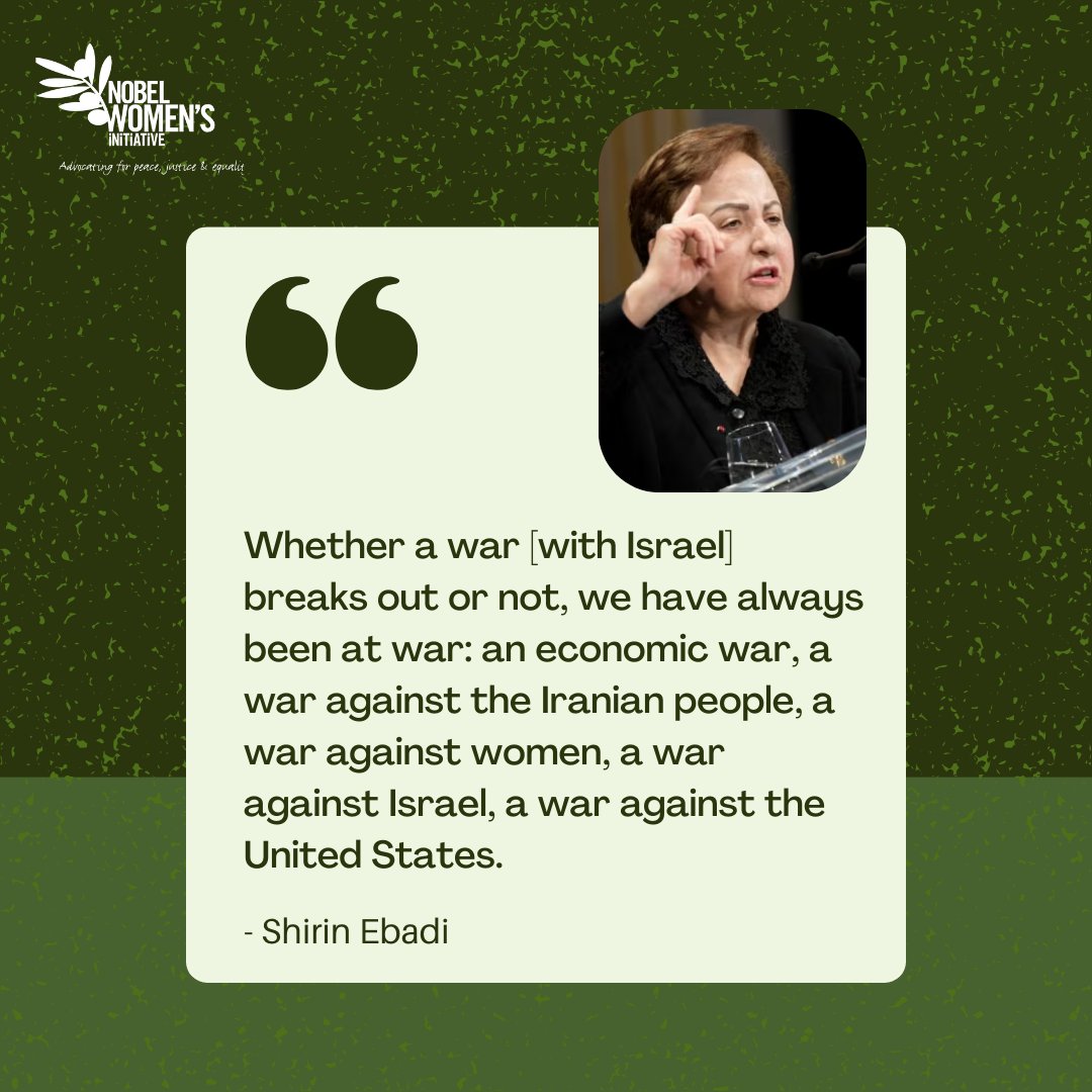 NWI’s @ShirinEbadi6 calls on the world to note the “continuous wars” within Iran: ow.ly/Wiqh50RtycV 💚