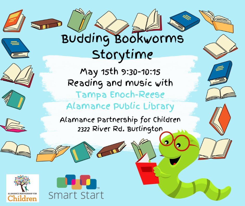 We are so excited to have Tampa back for story time in May! You don't want to miss this one! Alamance County Public Libraries #earlyliteracymatters