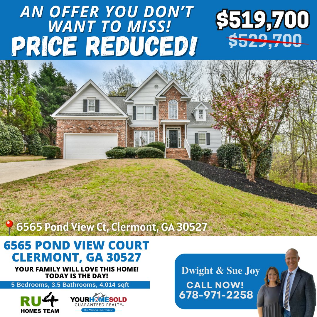 Price drop alert! 🚨 Don't miss out on this fantastic offer! Call or text 678-971-2258 to schedule a private showing. 👉 𝐁𝐔𝐘 𝐓𝐇𝐈𝐒 𝐇𝐎𝐌𝐄, 𝐖𝐄'𝐋𝐋 𝐁𝐔𝐘 𝐘𝐎𝐔𝐑𝐒!* 📍 6565 Pond View Court Clermont, GA 30527