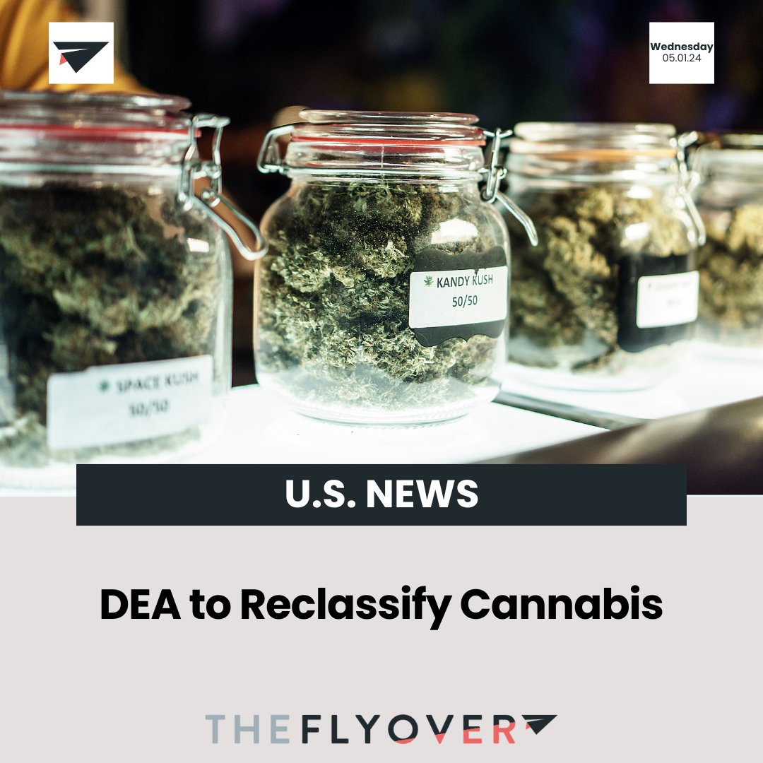 The federal government plans to reclassify marijuana as a less dangerous drug for the first time since the Controlled Substances Act was passed more than 50 years ago.

Full Story >>> jointheflyover.com/wednesday-may-…

#jointheflyover #cannabisindustry #CannabisReform #DEA