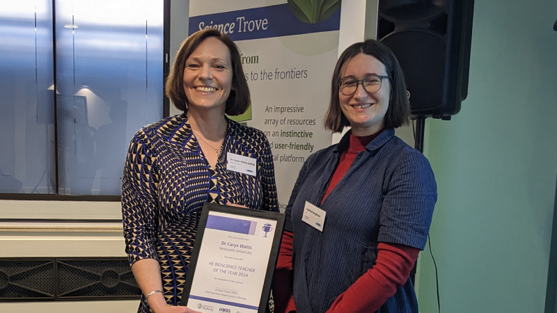 Congratulations to Dr @CarysWatts of @UniofNewcastle, our Higher Education Bioscience Teacher of the Year 2024! @OUPAcademic @BiosciHeads Read the full story: rsb.org.uk/news/winner-of…