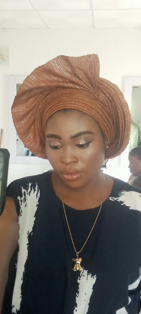 Elevating traditional beauty with a modern twist - because makeup isn't just about the face, it's about the entire canvas. 🎨💫 #MakeupArtistry #GeleGorgeous'  You can contact me with 08142395978
