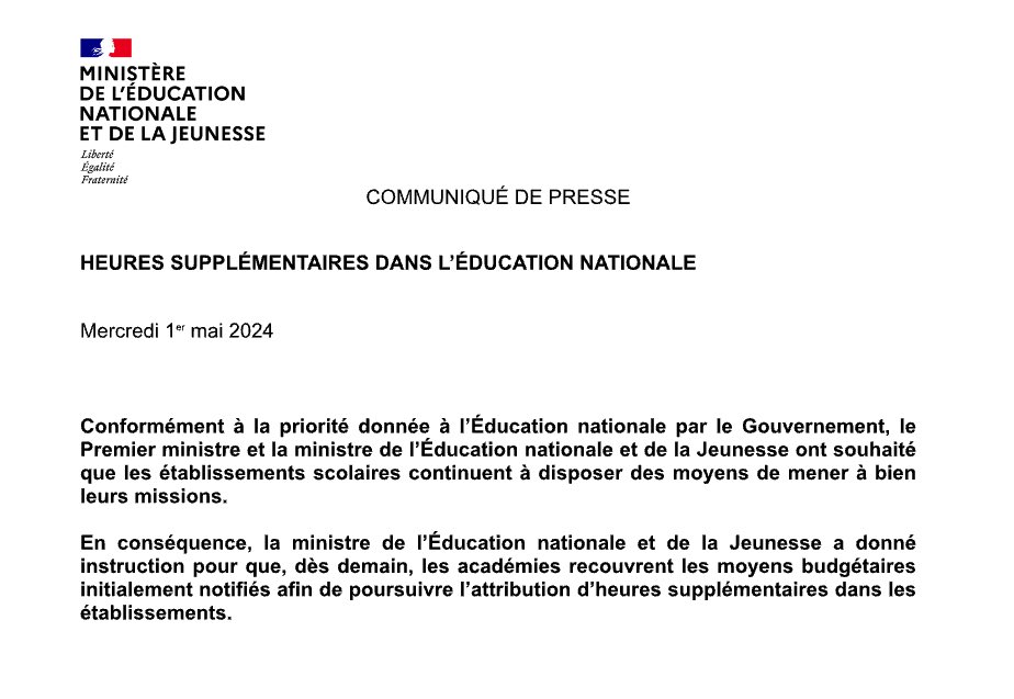 Traduisons:
« Nous nous sommes fait prendre la main dans le sac à faire les poches des personnels qui s’investissent dans leurs établissements au service des élèves et ça s’est vu. Nous rendons donc l’argent, mais ayez confiance en notre volonté de recommencer tôt ou tard.
Cdlt »