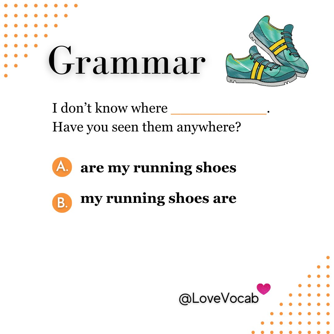 🤓🌷 English grammar test

A or B?

#TOEIC #IELTS #DEK68