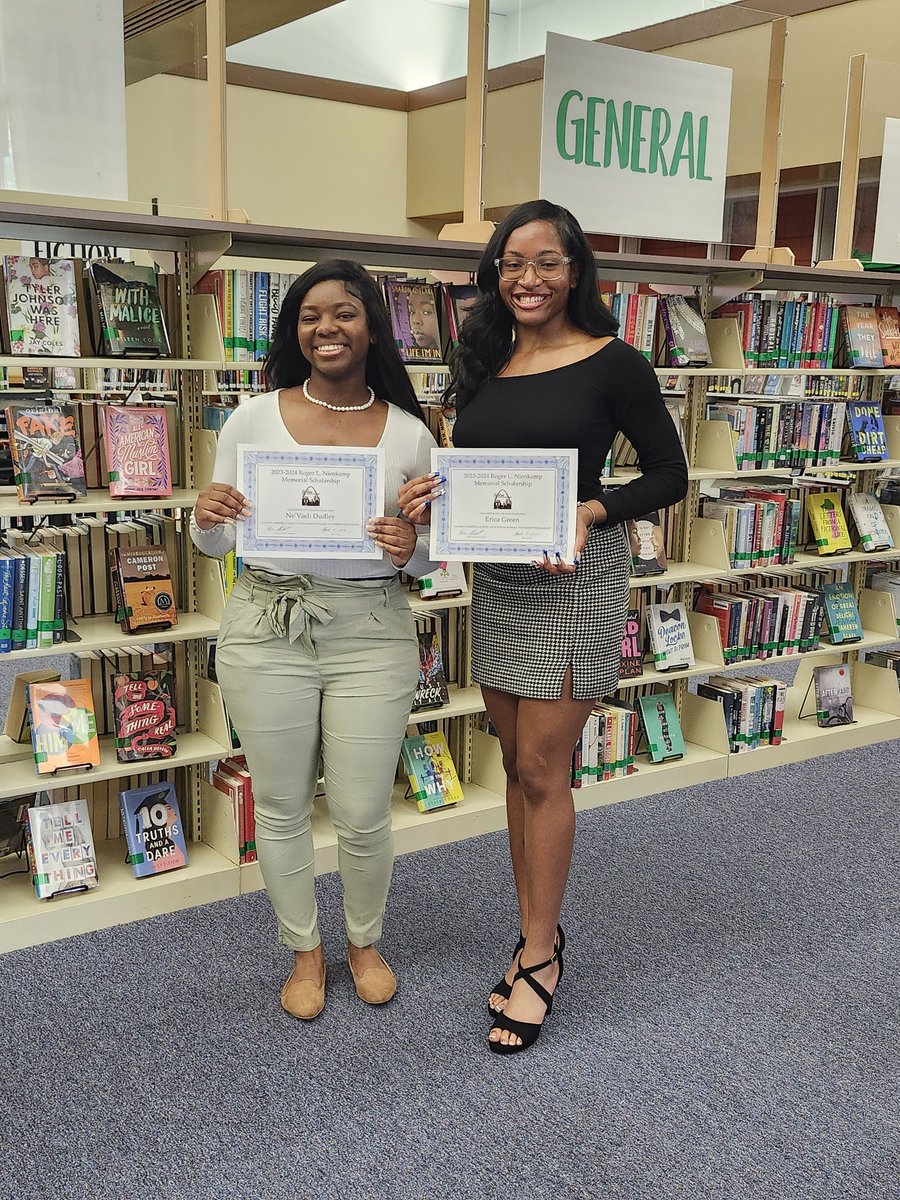 Congrats to @Hawks314 (Erika Greene) and @EHSSpartans (Ne'Veah Dudley) students for winning @StLSchoolBusPrt scholarships!