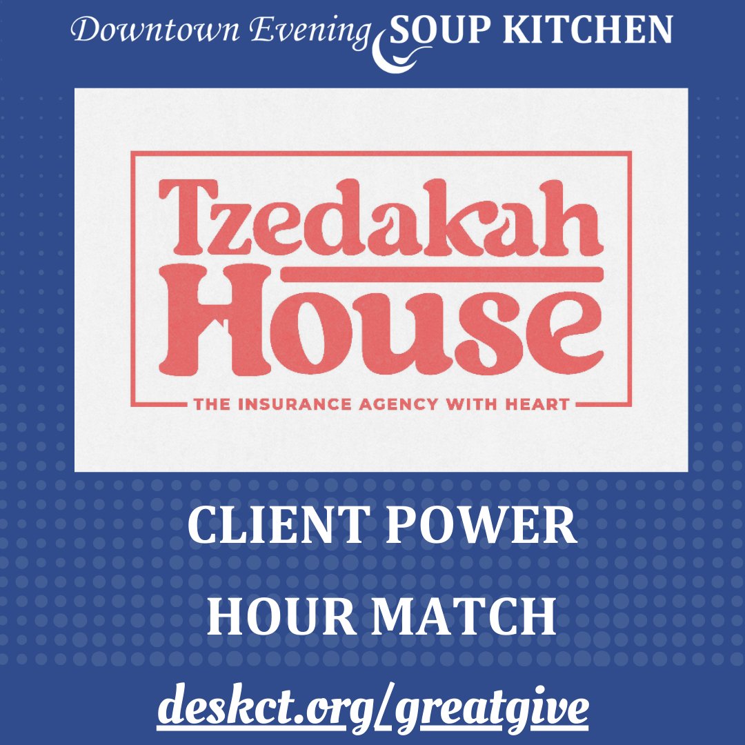 Donate now at deskct.org/greatgive, and our friends at Tzedakah House, LLC will give us a prorated match just for being one of their clients. #TheGreatGive