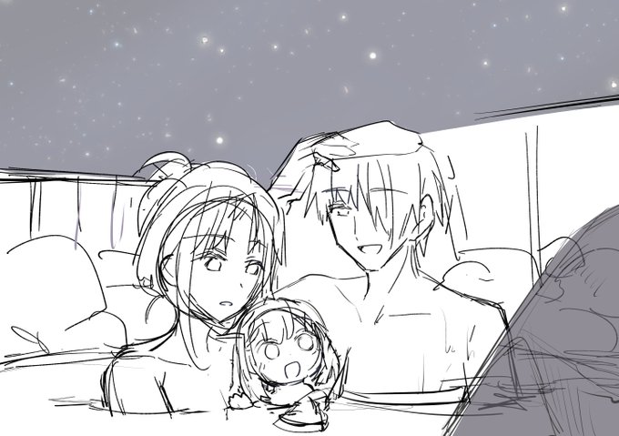 両儀家の露天風呂、実は一昨日くらいにちょっと描いてた ちゃんと描いたら消すかも 