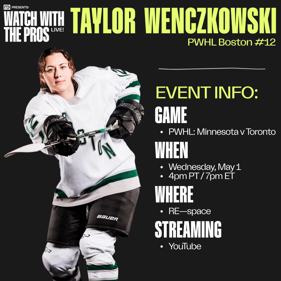<a href="/Twencz_12/">Taylor Wenczkowski</a> of <a href="/PWHL_Boston/">Boston Fleet</a> in the house 🔥

Swipe to Learn more about her incredible career!

And join her TODAY at our Watch With The Pros event for the <a href="/PWHL_Minnesota/">x - Minnesota Frost</a> v <a href="/PWHL_Toronto/">Toronto Sceptres</a> Game 4pm PT / 7pm ET!

Join us: 
re-imagine.visitlink.me/3BzObT