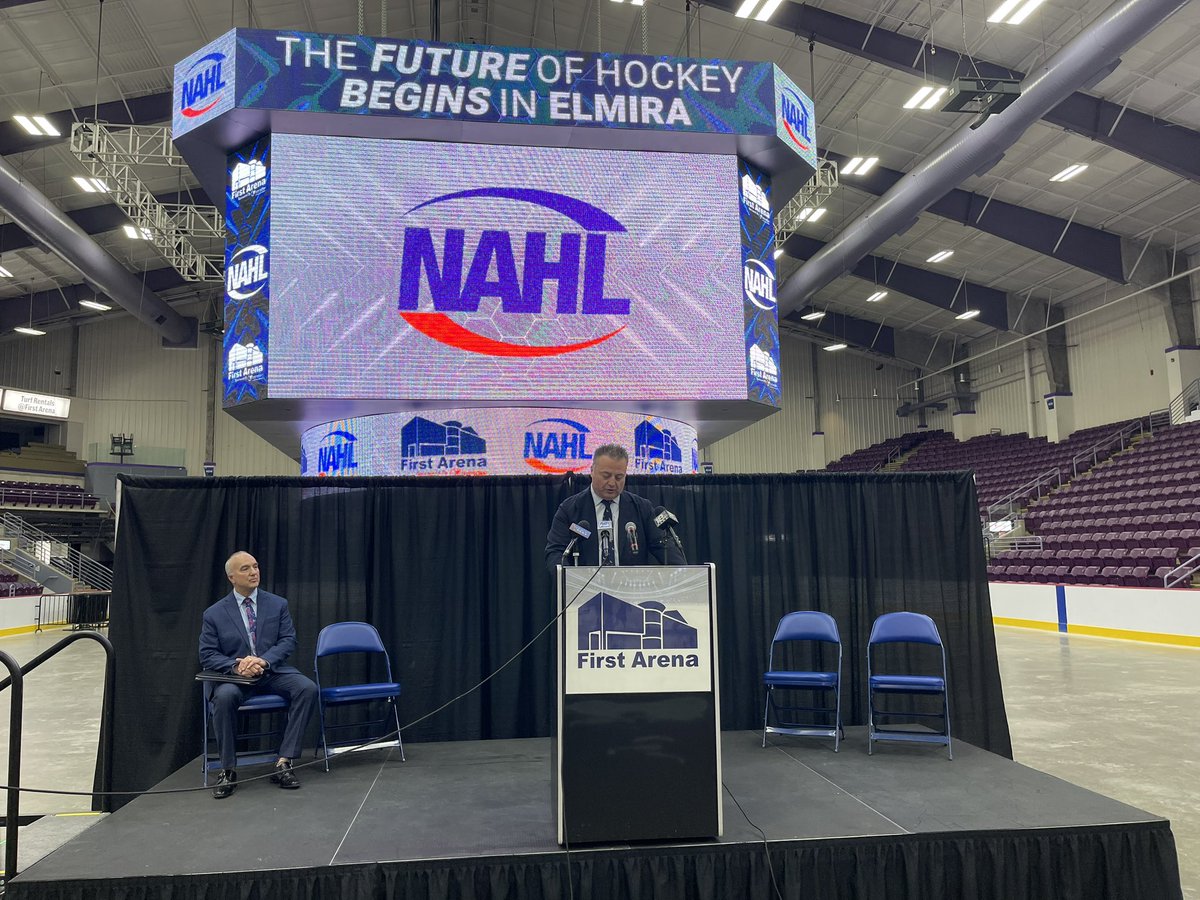 BREAKING: The North American Hockey League is coming to First Arena. It is a junior league with Elmira’s team name being the Aviators. More tonight on @WENYTV. @NAHLHockey