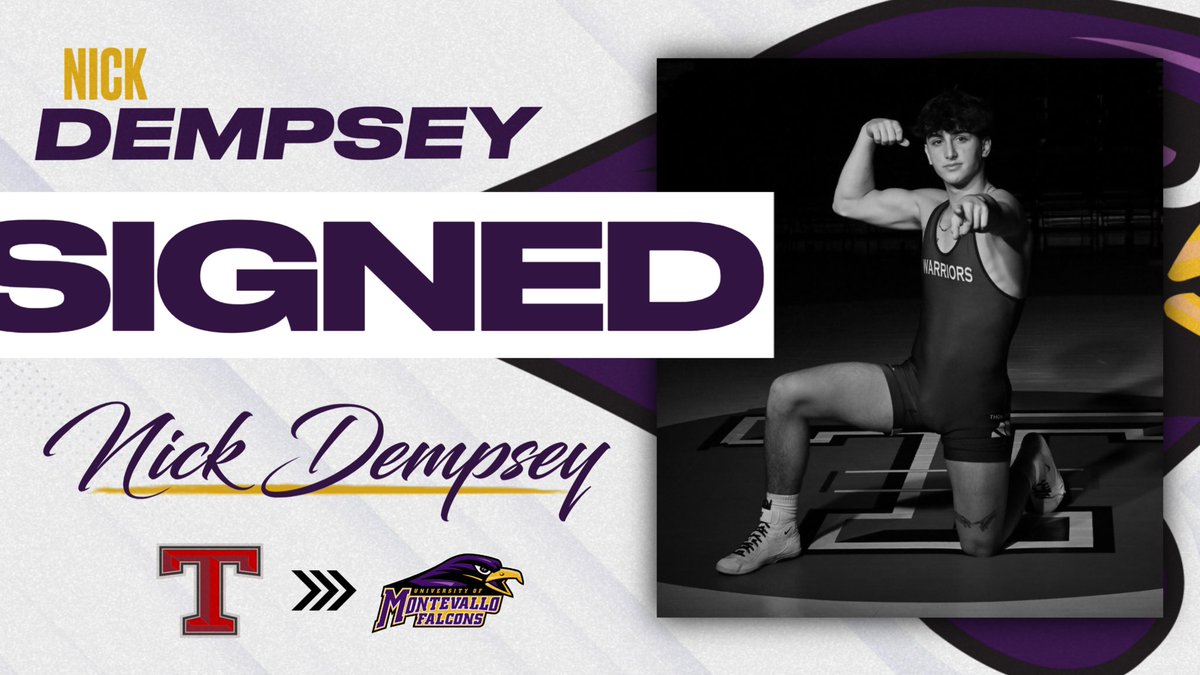 Congratulations Nick Dempsey. Nick has signed to wrestle at The University of Montevallo!