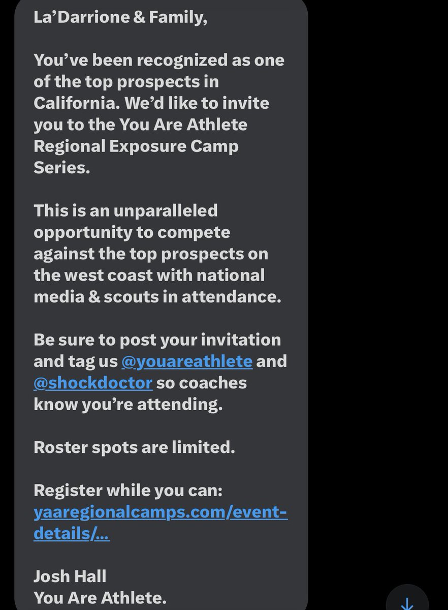 La’Darrione Perkins (@ladarrione07) on Twitter photo Thanks for the invite <a href="/ShockDoctor/">Shock Doctor</a> <a href="/youareathlete/">You Are Athlete</a> I will be attending the camp on May 12th in Las Vegas… Thanks for the invite <a href="/ShockDoctor/">Shock Doctor</a> <a href="/youareathlete/">You Are Athlete</a> I will be attending the camp on May 12th in Las Vegas…