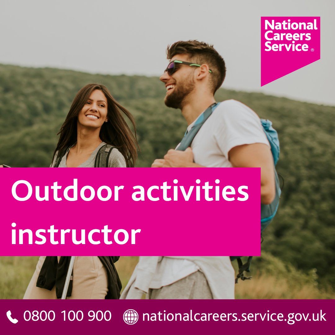 Outdoor activities instructors lead trips and teach skills in activities like hill walking, climbing, canoeing, skiing and snowboarding.

Want to find out more about this role or explore other careers?

Call 0800 100 900 or visit nationalcareers.service.gov.uk/explore-careers. 

#AskNationalCareers