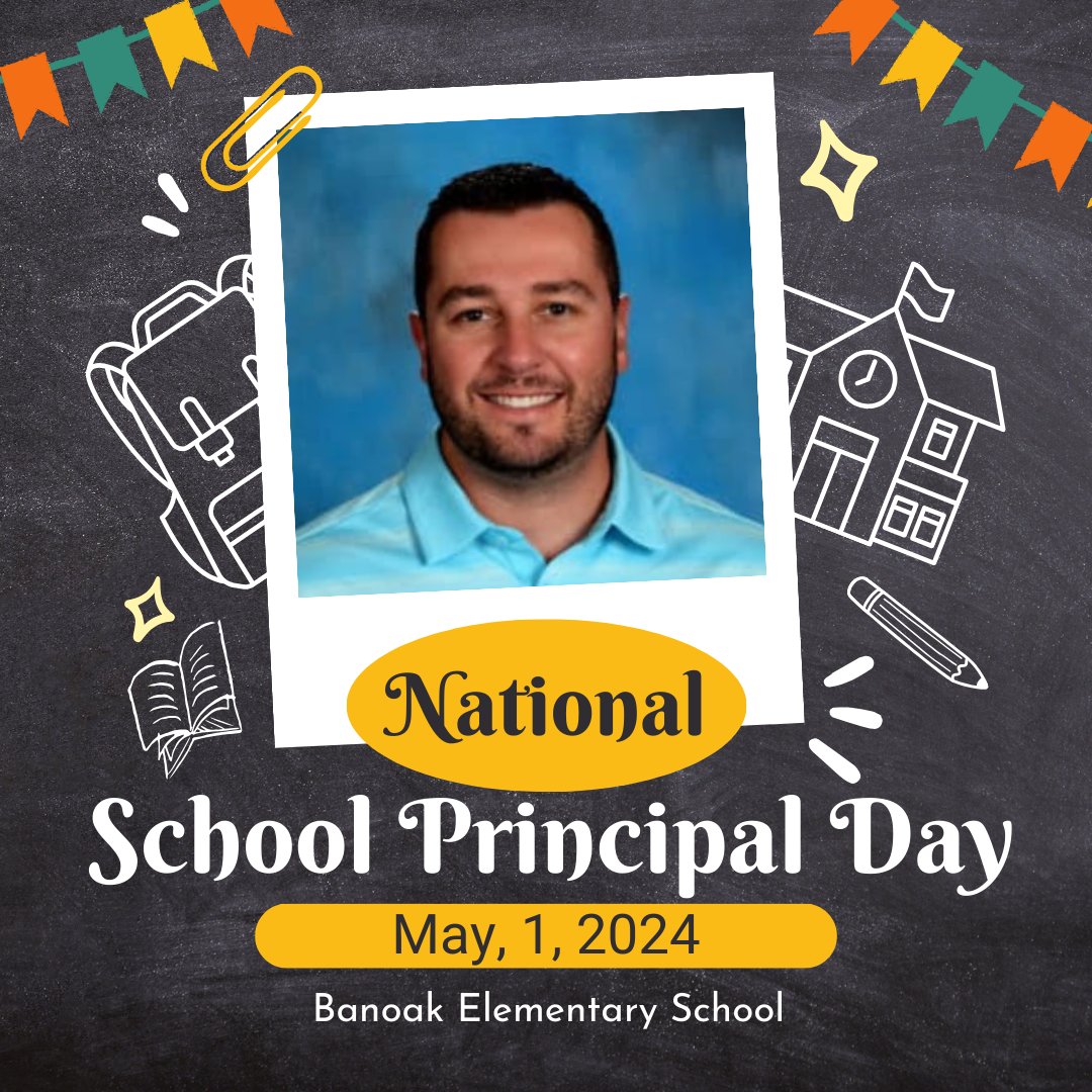 🎉 Happy National School Principal Day! 🎉 

Today we celebrate an incredible leader who guides our school with passion, dedication, and care: Mr. Jordan Goodson. Thank you, Mr. Goodson, for all you do! 
#PrincipalAppreciation #ThankAPrincipal #NationalPrincipalsDay #BanoaksBest