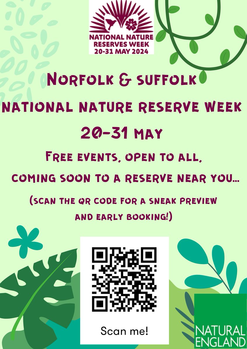 🤫 We have something we want to share with you... coming soon to a National Nature Reserve near you #NNRweek 🤳 Completely free and open to all, scan the QR code or use the link below to book your limited space now 👇 eventbrite.com/cc/natural-eng… #nnrweek #NNRWeek24 #nature