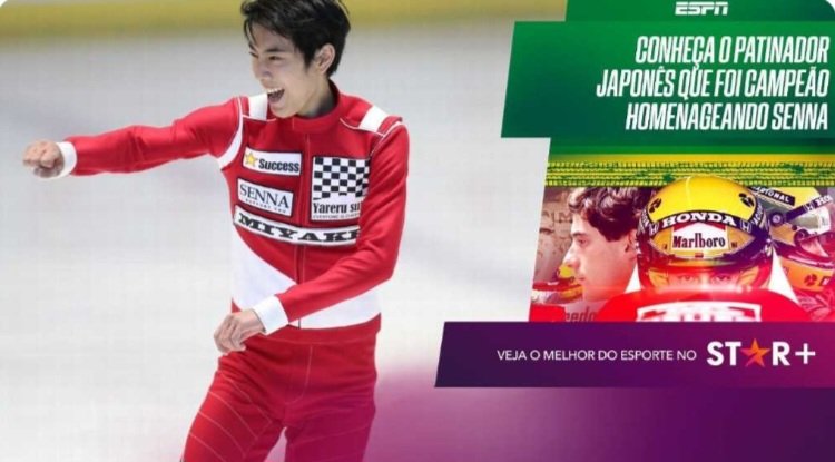 Entrevistamos @senamiyake2355 Patinador japonês que ganhou esse nome do pai, fã de Ayrton Senna. Para homenagear Senna, ele fez uma apresentação com a roupa inspirada no macacão de Ayrton na McLaren. espn.com.br/f1/artigo/_/id… Reportagem completa nas edições na ESPN e no Star+