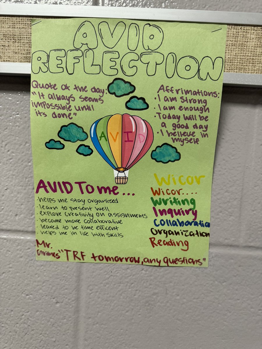 MrGrimes5's tweet image. As the year winds down, students reflected over their year in the AVID class and expressed themselves through a one pager. These are a must see and this is just a few of the awesome reflections created! #ThisIsAVID #HMSAVID #OnePagerReflections #WhatIsAVID #WhatAVIDMeansToMe