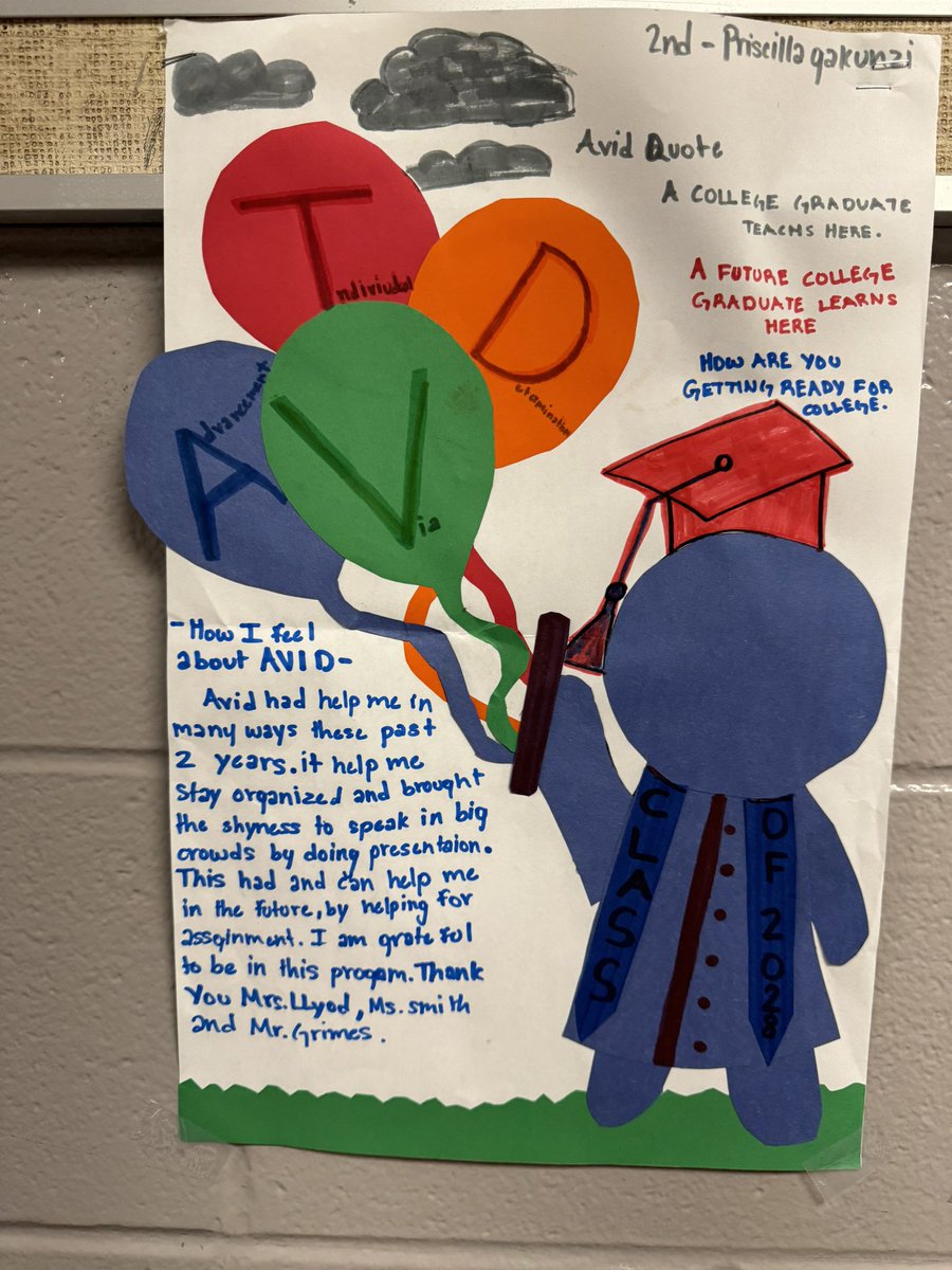 MrGrimes5's tweet image. As the year winds down, students reflected over their year in the AVID class and expressed themselves through a one pager. These are a must see and this is just a few of the awesome reflections created! #ThisIsAVID #HMSAVID #OnePagerReflections #WhatIsAVID #WhatAVIDMeansToMe